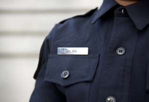 Police uniform with name tag