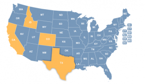 Map of service areas